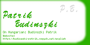patrik budinszki business card